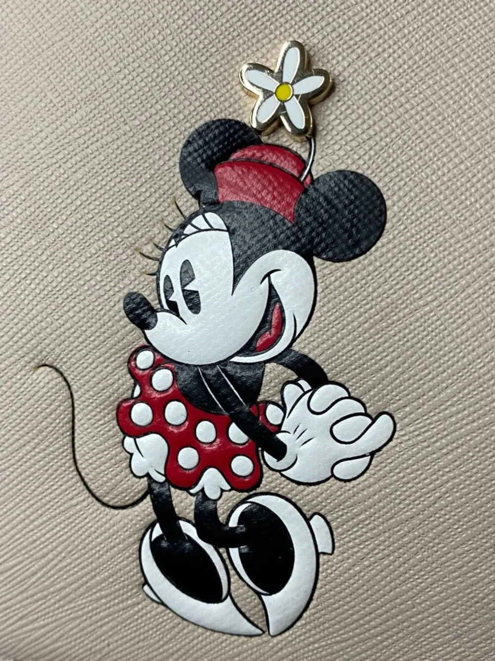 Kate Spade New York Minnie Mouse Crossbody Bag Beige Leather Chain Strap - Picture 10 of 14